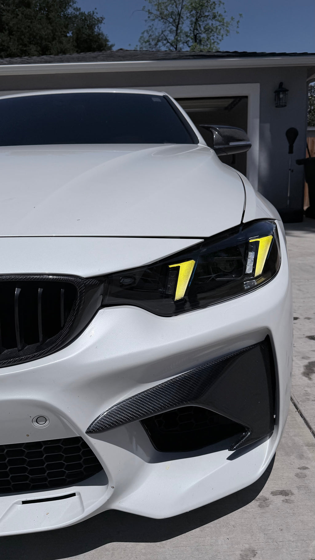 Snake Eye Style Yellow/White Color Switching LED Headlights - F80 M3 / F82 M4 / F32 4 Series Pre-LCI LED (2015-2017)