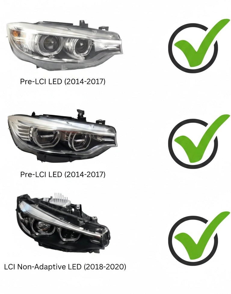 Snake Eye Style Yellow/White Color Switching LED Headlights - F80 M3 / F82 M4 / F32 4 Series Pre-LCI LED (2015-2017)