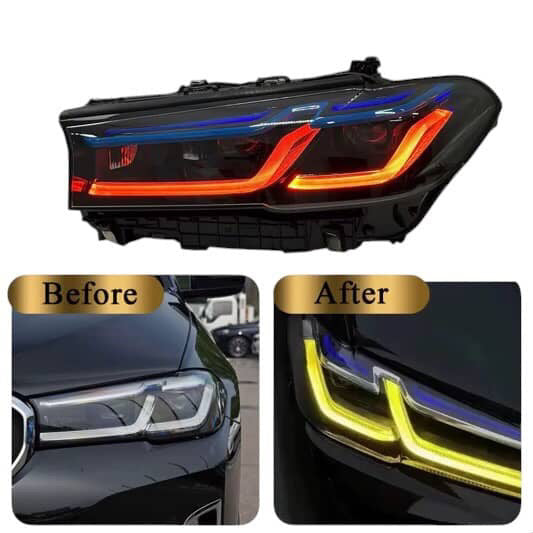 G30 LCI Style Headlights Red/Yellow/White Switchback - F90 M5 G30 G38 5-Series LCI & Pre-LCI